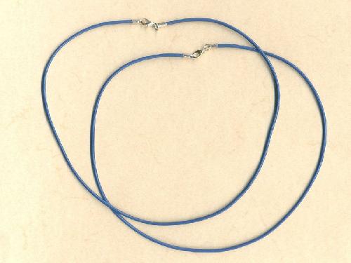 Ko�en� n�hrdeln�k 2mm / 45cm modr�