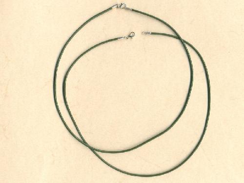 Ko�en� n�hrdeln�k 2mm / 45cm Tmavozelen�